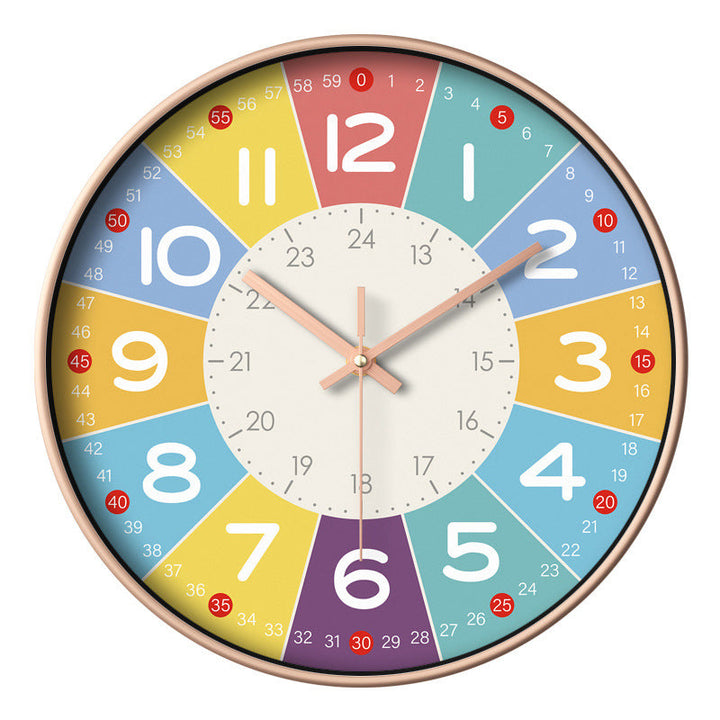 Color Time Silent Kids Clock – Soundless Wall Clock with Educational Design | Stornfield