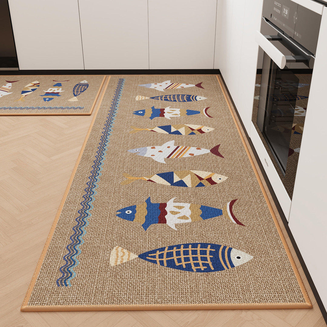 Coastal-Themed Durable Kitchen Mat