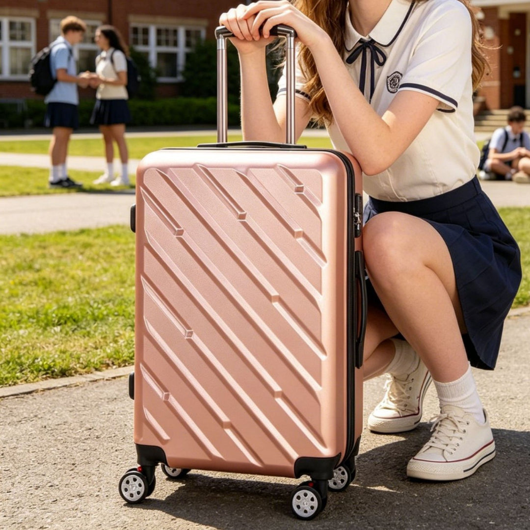 Unisex Durable Textured Hard Shell Rolling Suitcase Stornfield