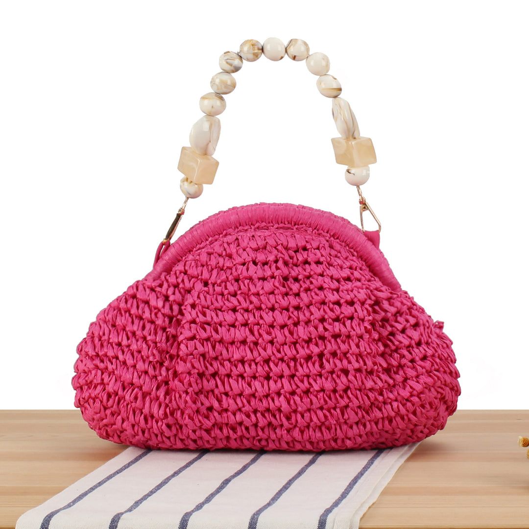 Stylish handbag with colorful bead handle Stornfield