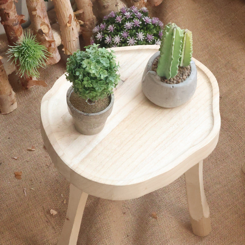Modern wooden footstool Stornfield