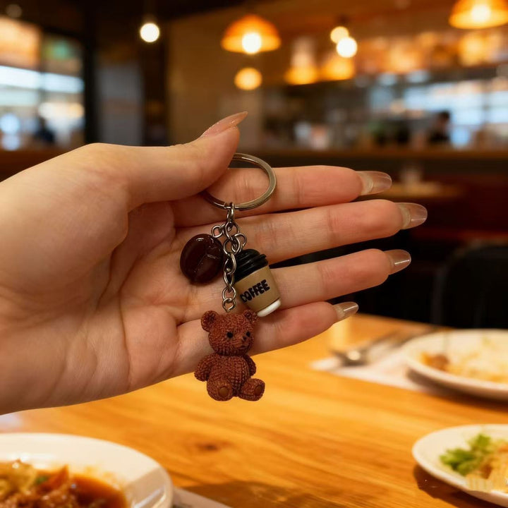 Playful keychain with bears and drink Stornfield
