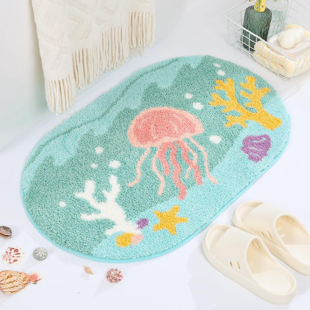 Turtle-Themed Plush Bath Mat