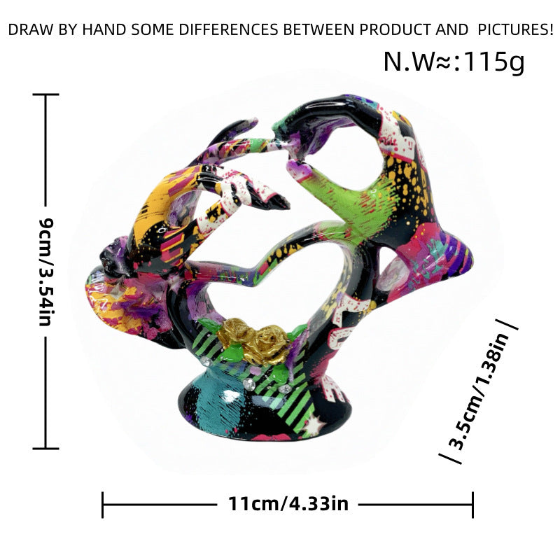 Artistic heart sculpture with intricate painting Stornfield