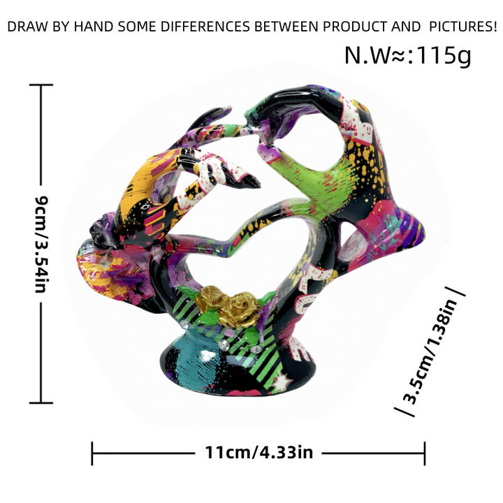 Artistic heart sculpture with intricate painting Stornfield