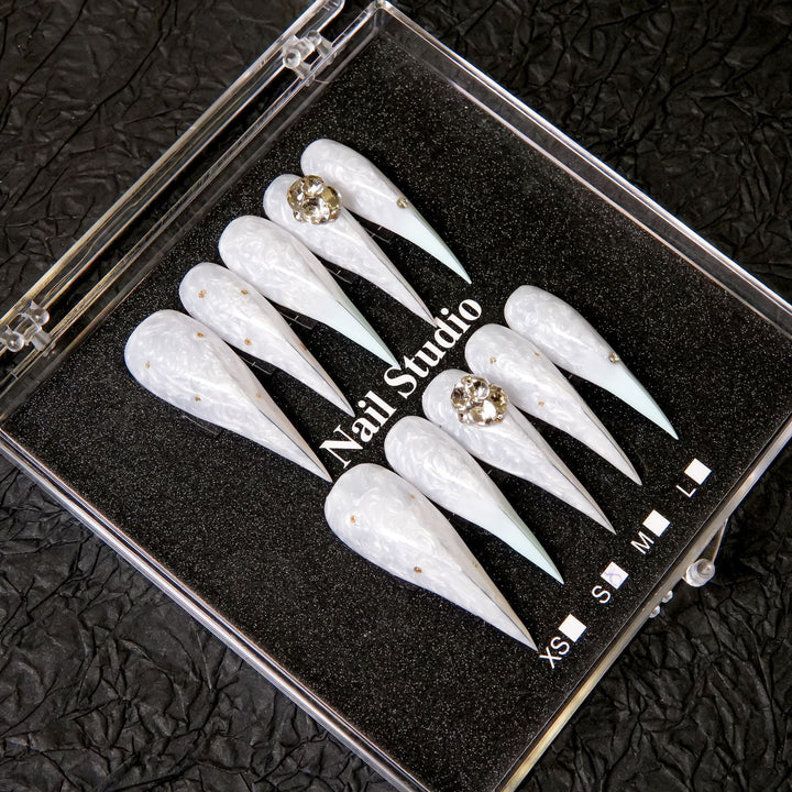 Premium Stiletto Press-On Nail Kit with Decorative Accents