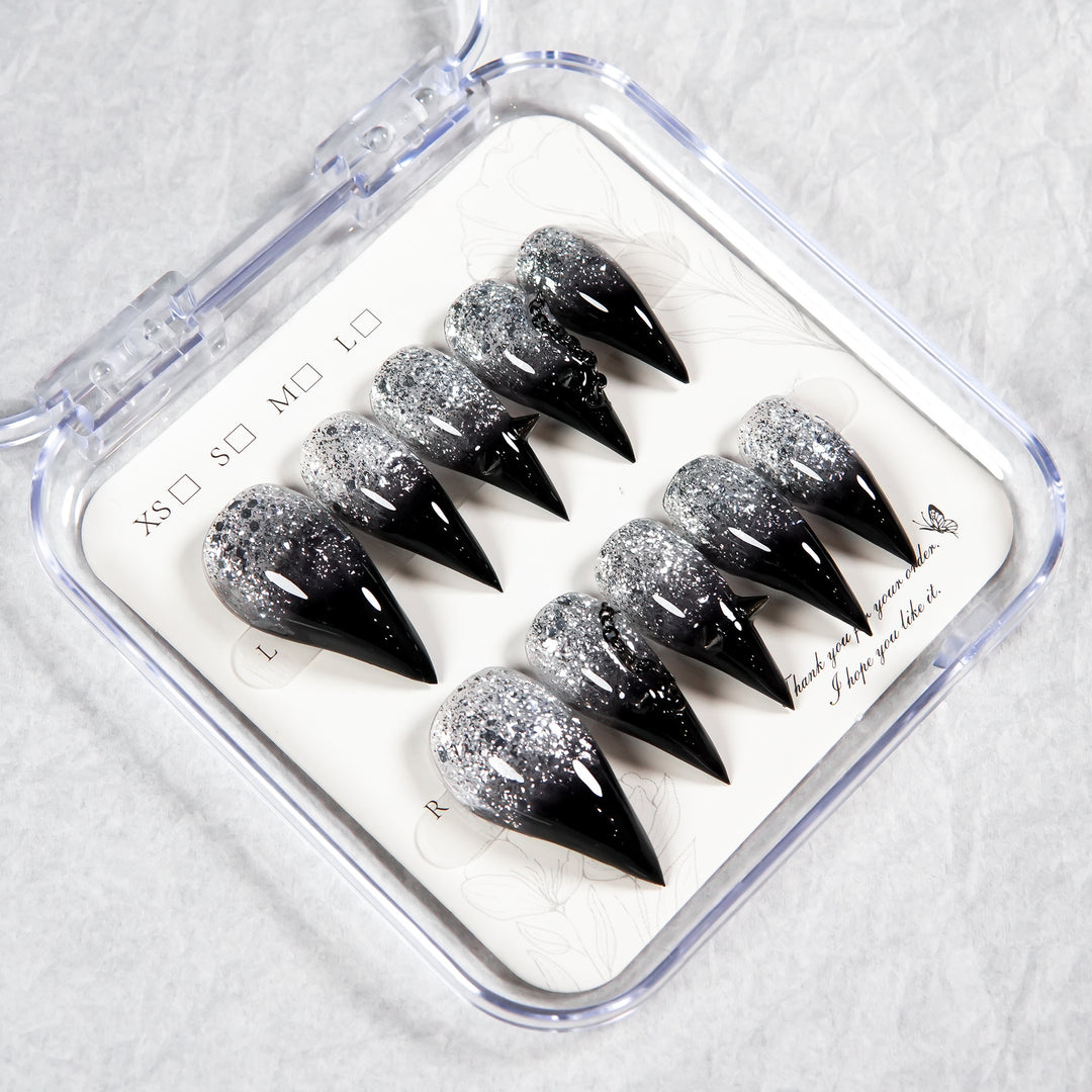 Glitter Ombre Stiletto Press-On Nails