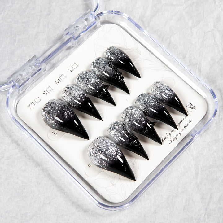 Glitter Ombre Stiletto Press-On Nails