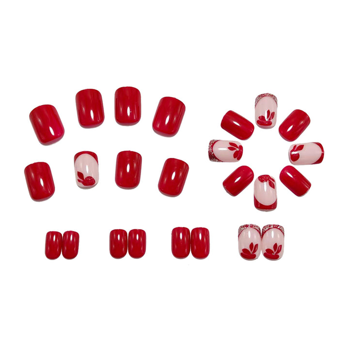 Artificial nails with floral design and glamour accents Stornfield