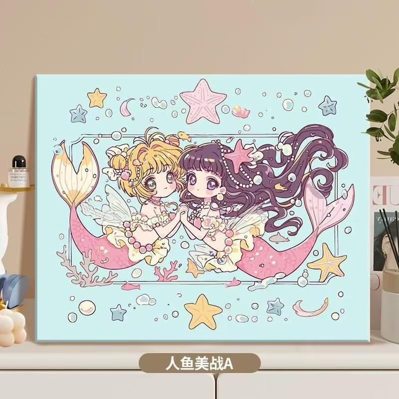 Anime-Inspired Mermaid Illustration Canvas Art Stornfield