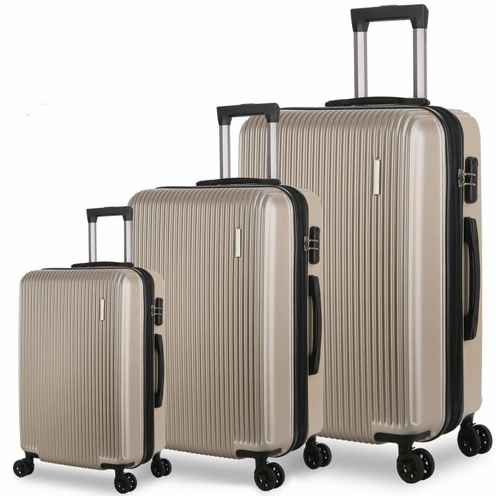 Unisex Three-Piece Expandable Hard Shell Luggage Set Stornfield