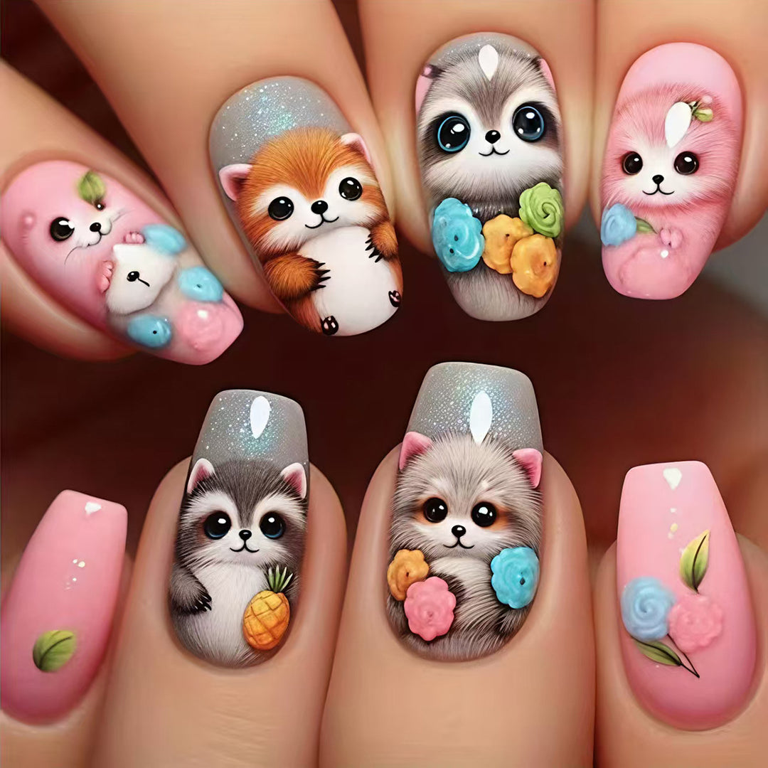 Creative Art Nails with Playful Animal Motifs Stornfield