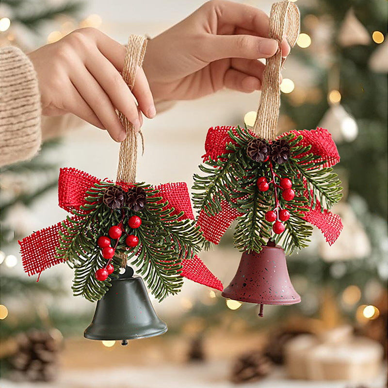 Festive Christmas bell with pine cone decoration Stornfield