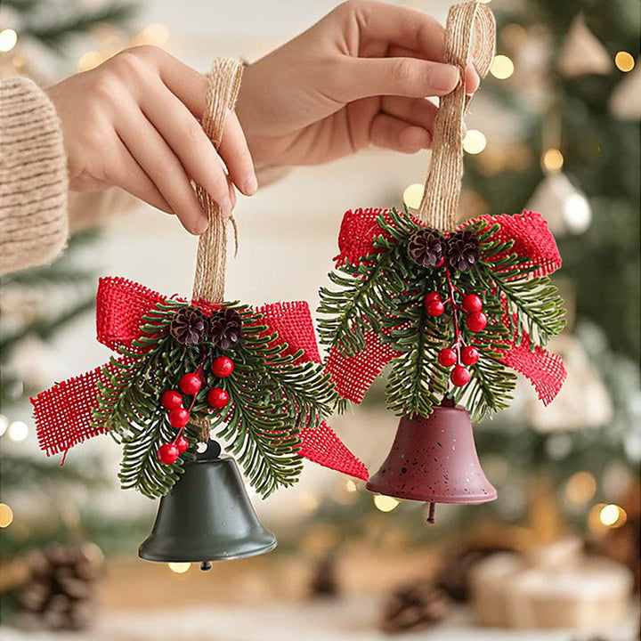 Festive Christmas bell with pine cone decoration Stornfield