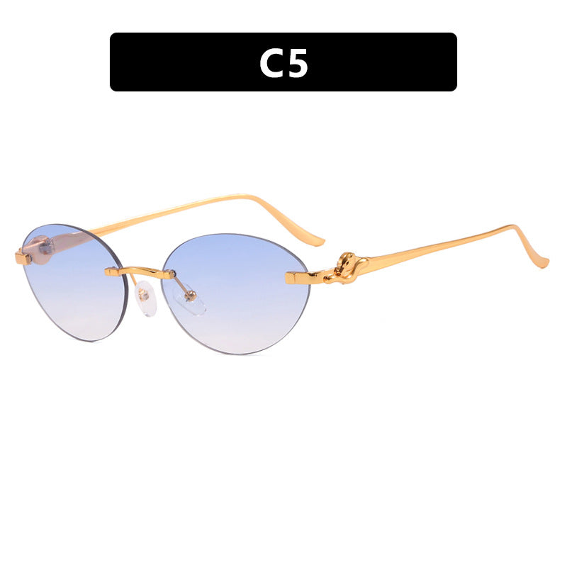Women's round sunglasses with elegant, semi-transparent frame and fashionable details Stornfield