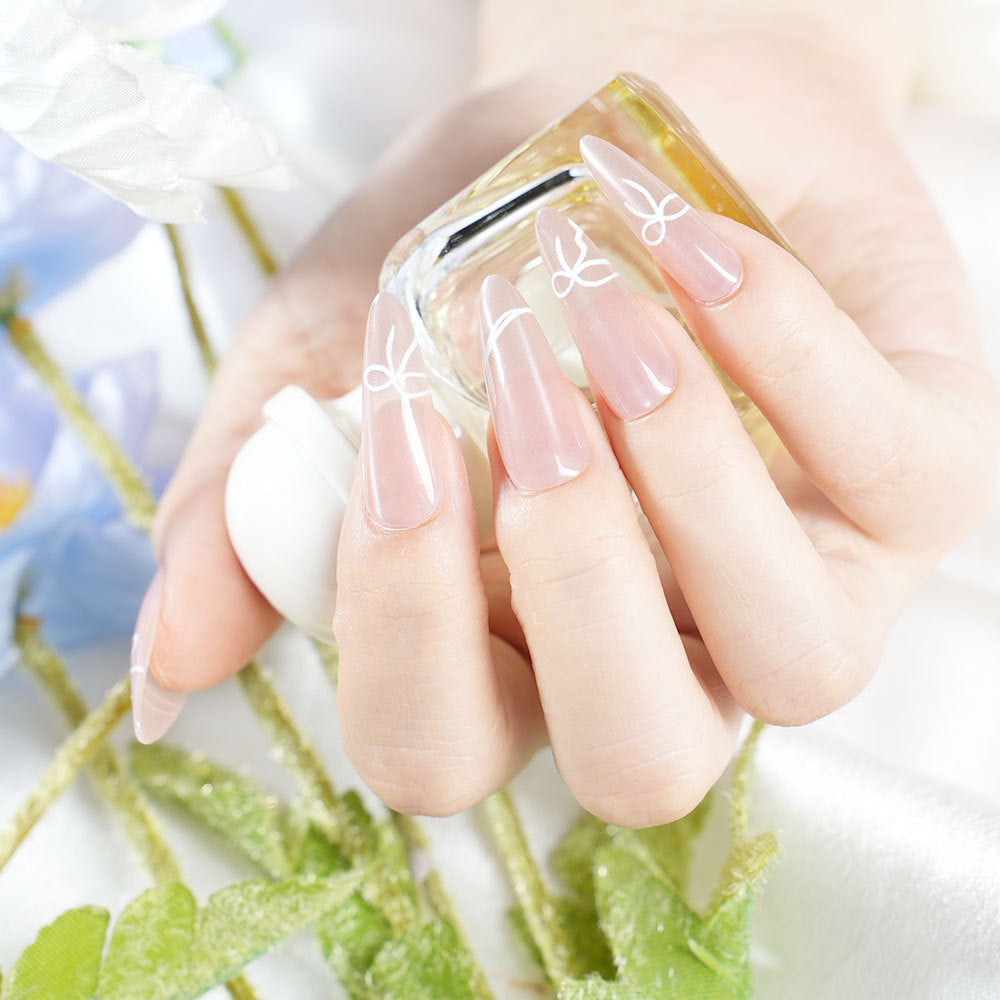 Exquisite French Tip Press-On Nails Stornfield