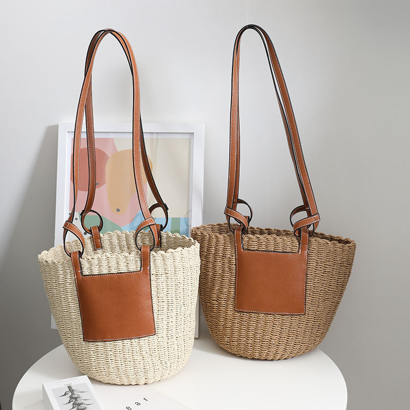 Basket bag with elegant leather detail Stornfield