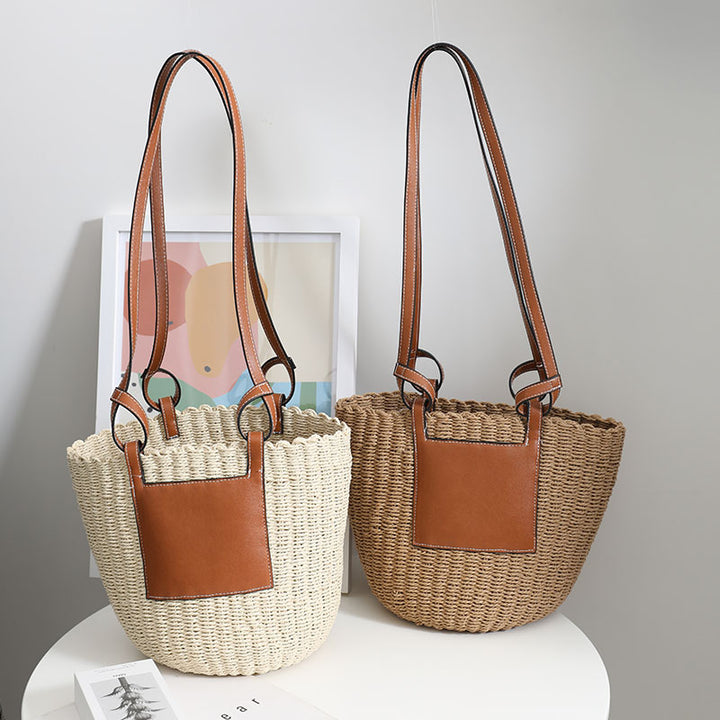 Basket bag with elegant leather detail Stornfield