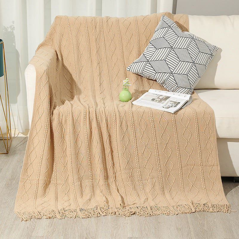 Decorative Cable Knit Throw Blanket