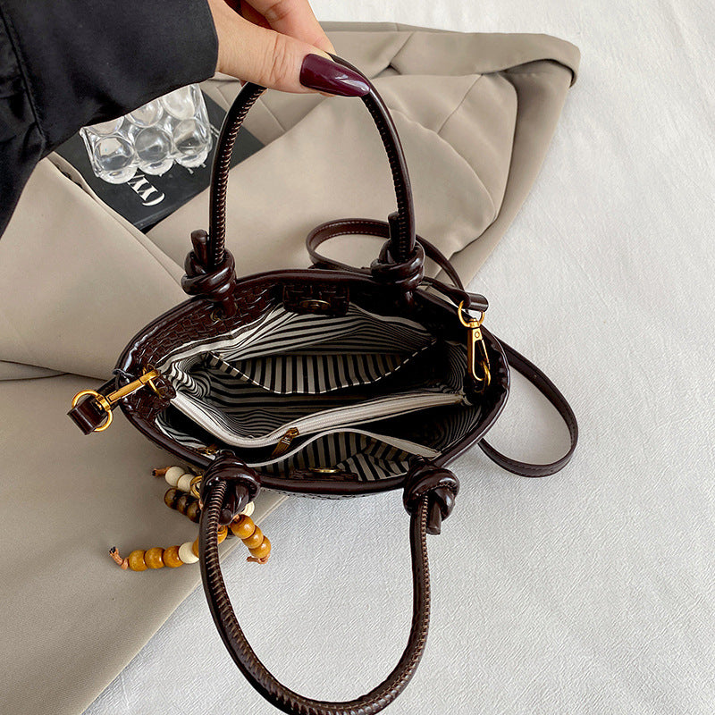 Woven Leather Mini Handbag