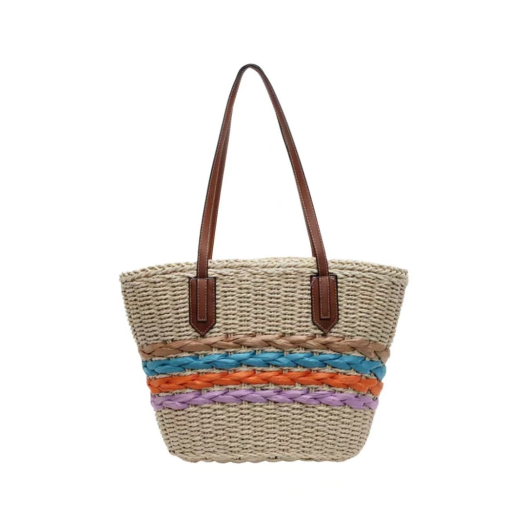 Shoulder bag made of braided material with colorful detail Stornfield