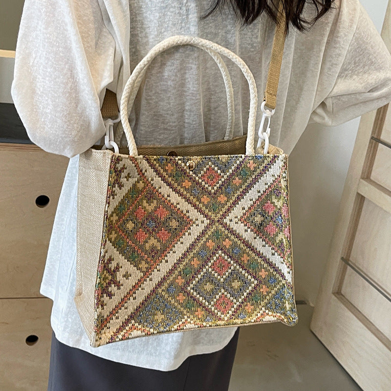 Decorative Patterned Canvas Tote Bag