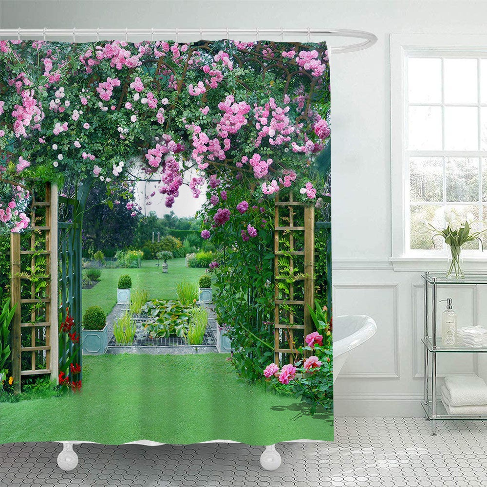 Rustic Garden-Themed Shower Curtain Stornfield