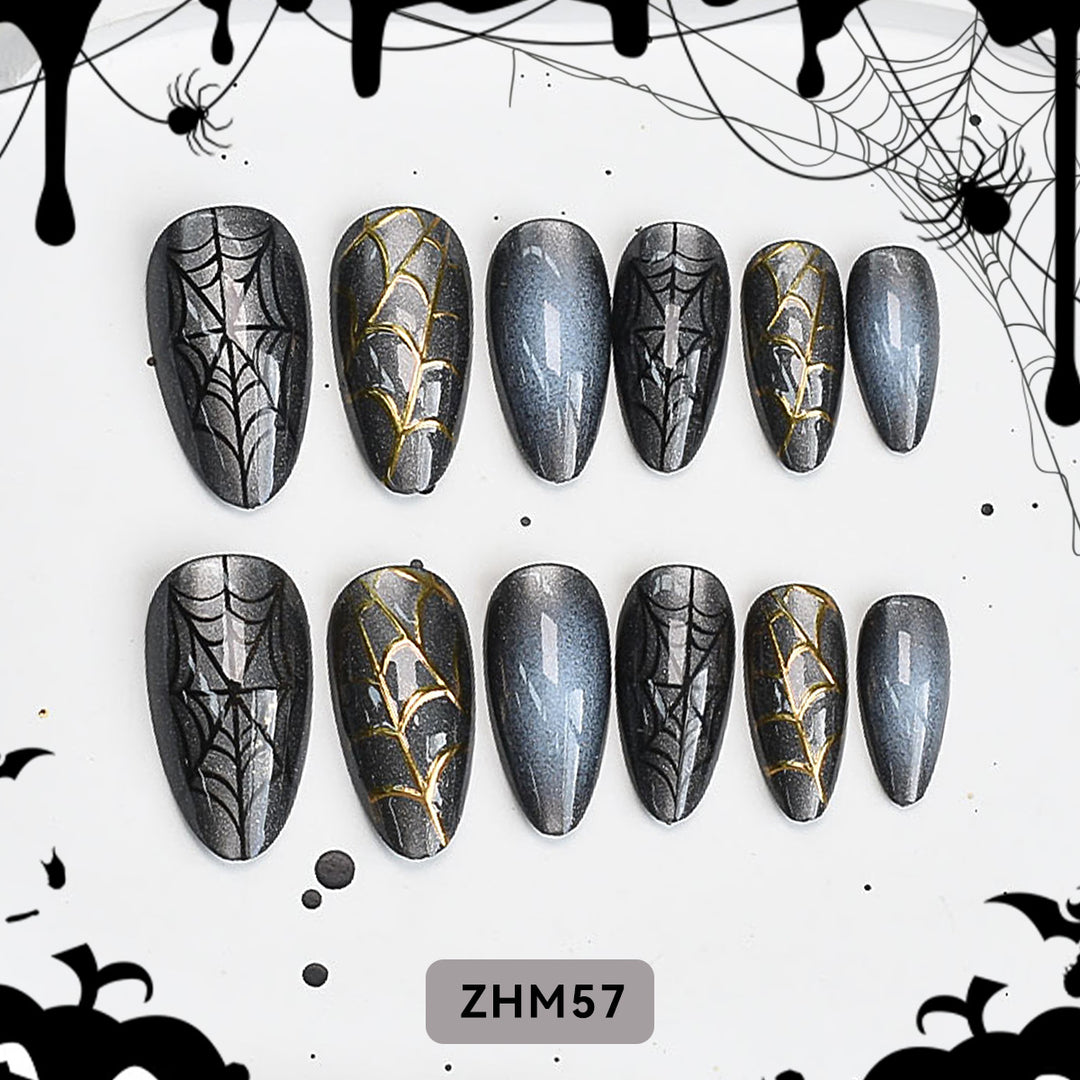 Halloween-Themed Artistic Press-On Nail Set Stornfield