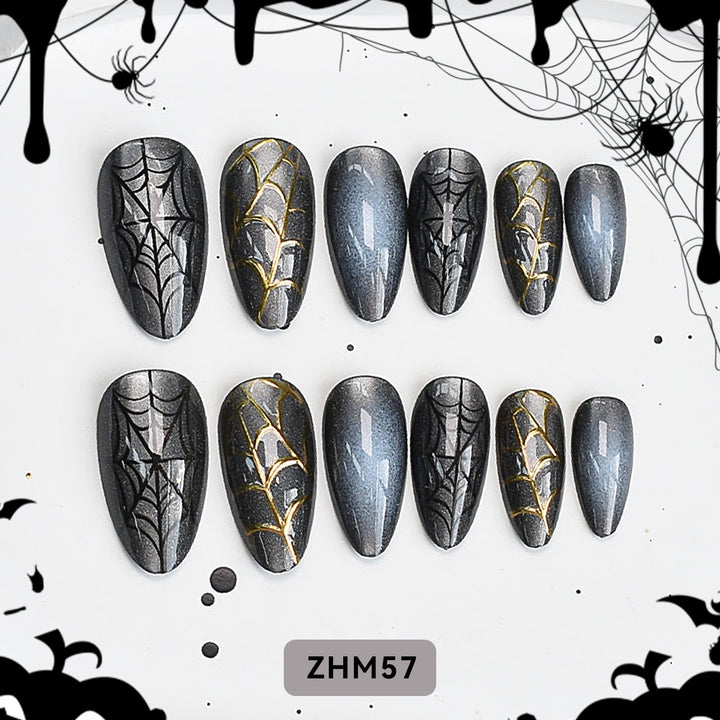 Halloween-Themed Artistic Press-On Nail Set Stornfield