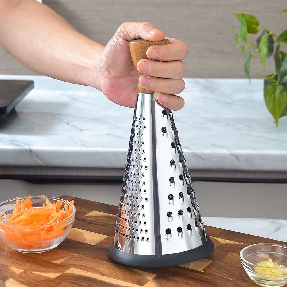 Ergonomic stainless steel kitchen grater with non-slip handle Stornfield