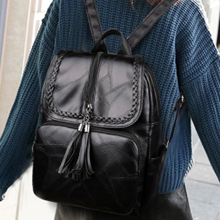Chic Textured Leather Backpack Stornfield