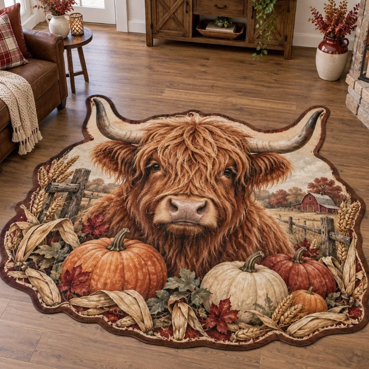 Highland Cattle-Themed Area Rug