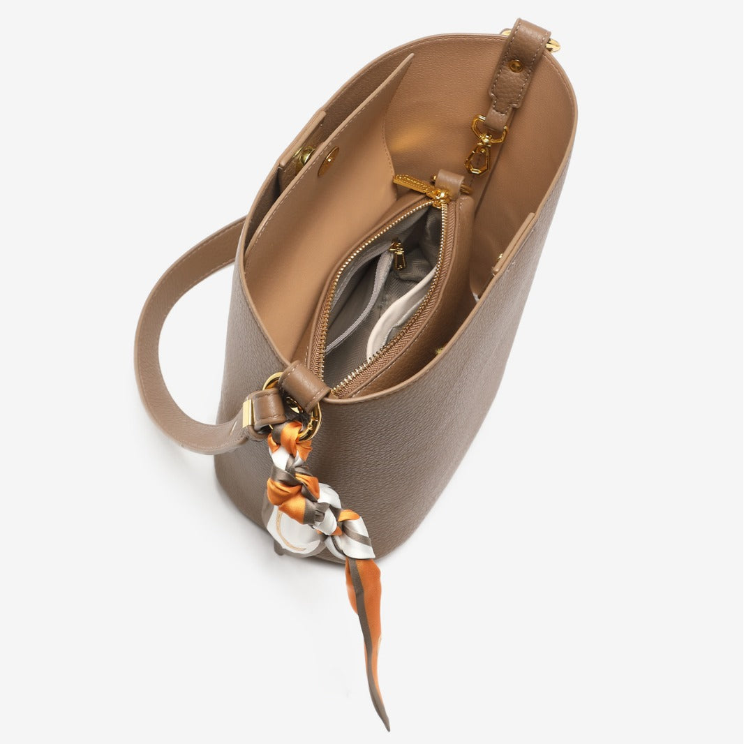 Textured Leather Bucket Bag Stornfield