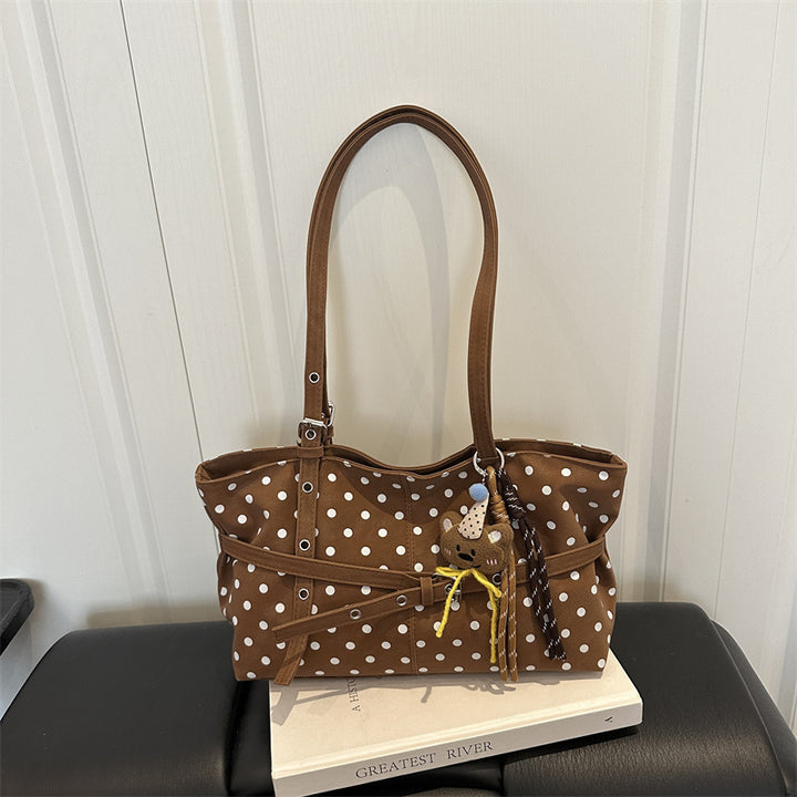 Polka Dot Decorative Shoulder Tote Bag