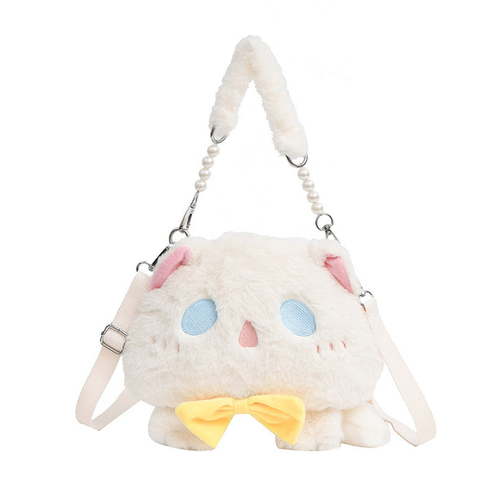 Plush Shoulder Bag with Cat Design Stornfield