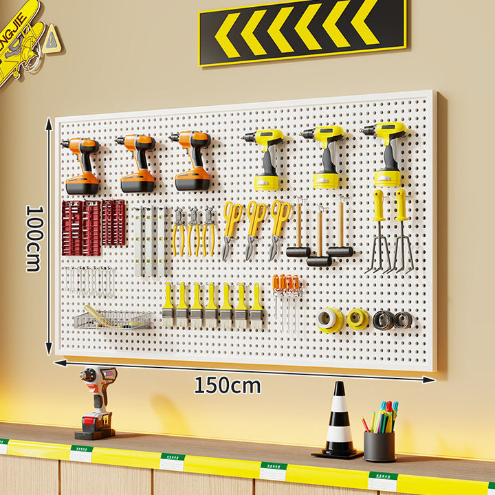 Large Rectangle Wall-Mounted Perforated Metal Pegboard Tool Storage Panel
