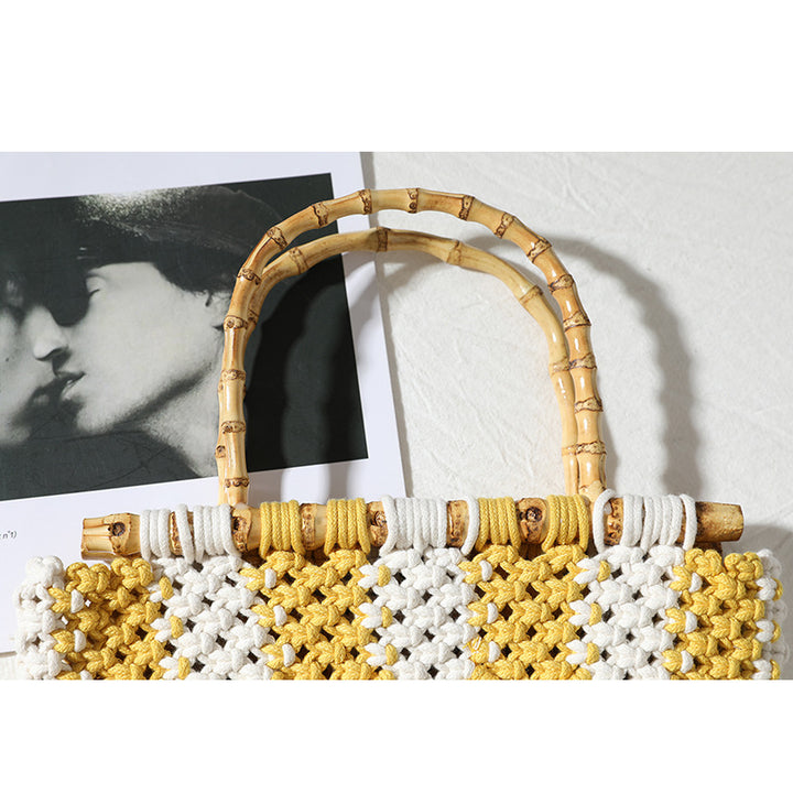 Stylish, Braided Handbag with Unique Checkered Pattern Stornfield
