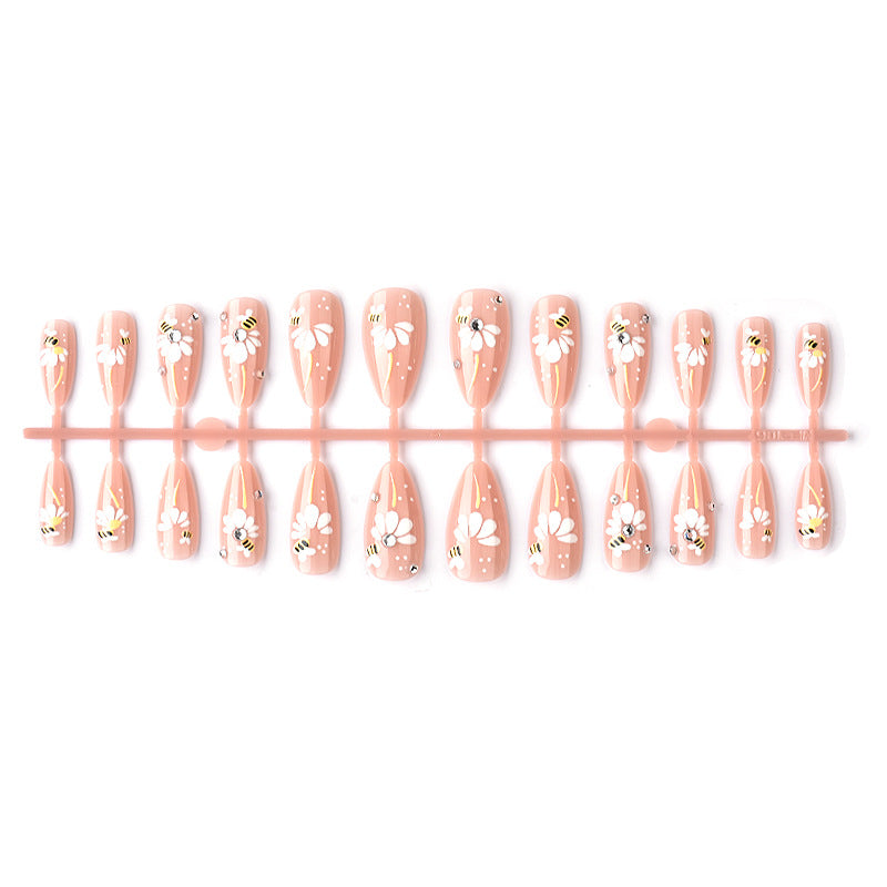Decorative Floral and Bee Press-On Nail Art Set Stornfield