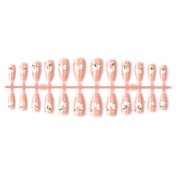 Decorative Floral and Bee Press-On Nail Art Set Stornfield