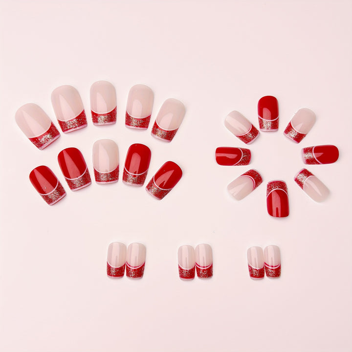 Artificial nails in elegant glitter French design Stornfield