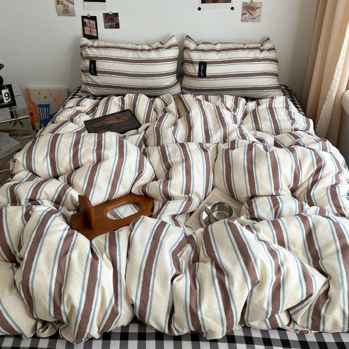 Premium Plaid Cotton Comforter Set
