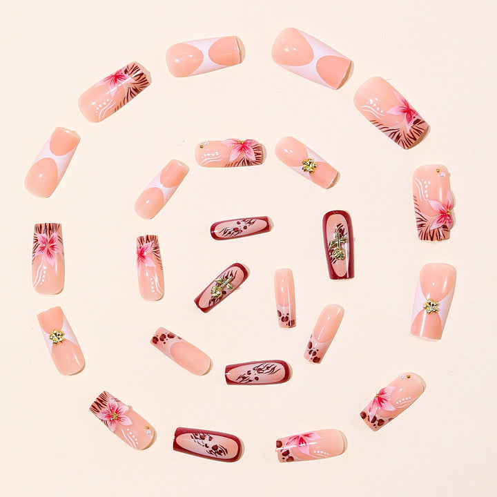 Stylish Floral and Animal Print Nail Art Extensions Stornfield