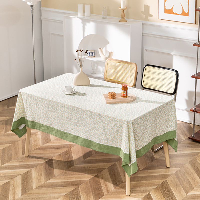 Cotton tablecloth with graphic all-over pattern and contrasting hem edge Stornfield
