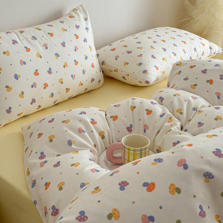Cotton percale duvet cover and pillowcase set