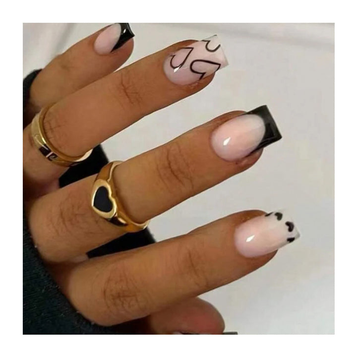 Heart-Designed Nail Art