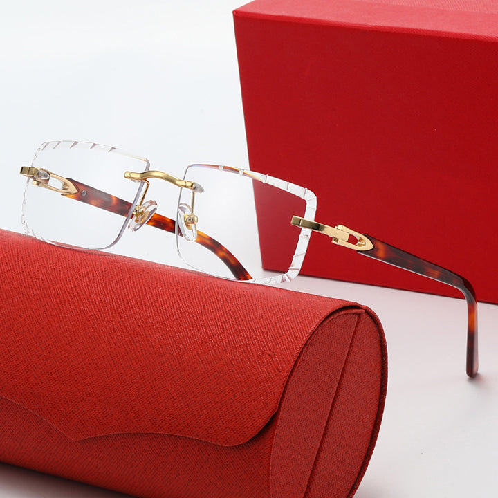 Women's fashionable square sunglasses with golden metal accent and elegant frame Stornfield