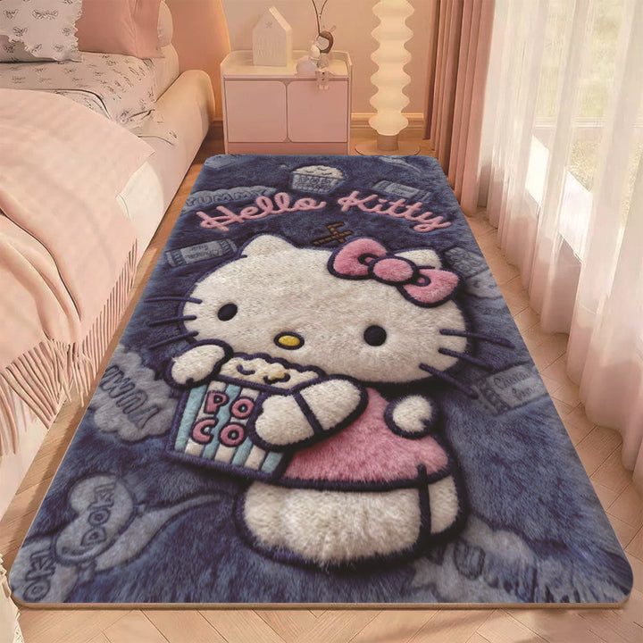 Cartoon-Themed Plush Floor Mat for Home