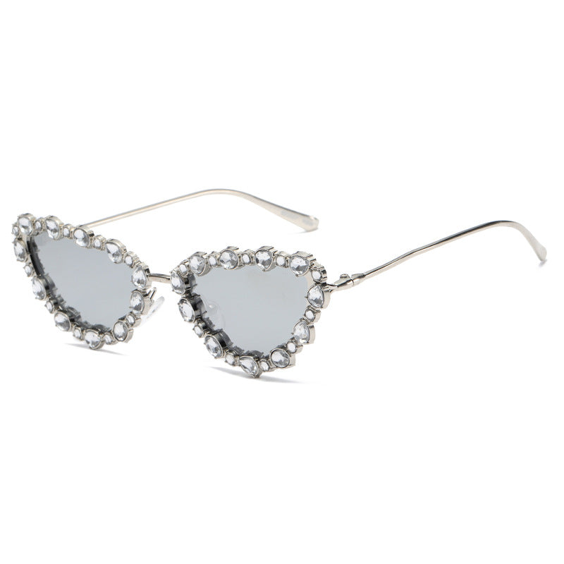 Women's Heart-Shaped Designer Sunglasses with Glamorous Crystal Frame Stornfield