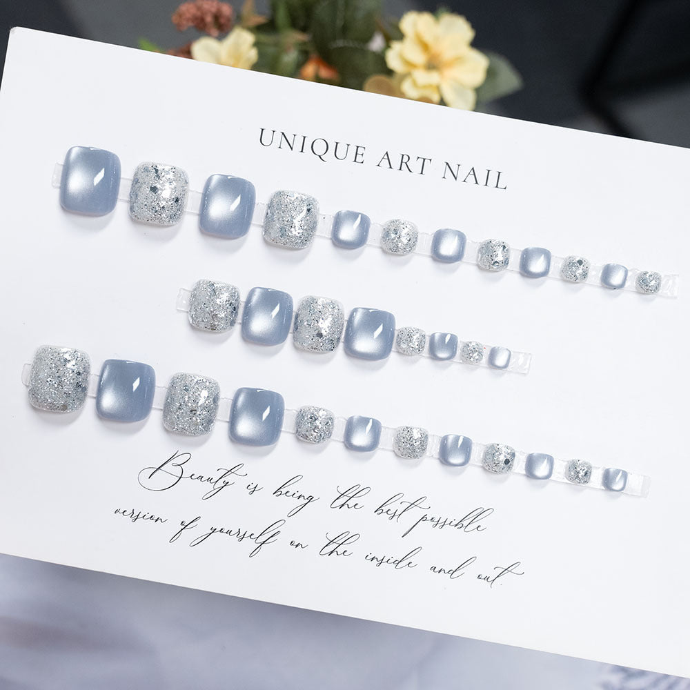 Elegant Crystal-Embellished Pedicure Nail Set Stornfield