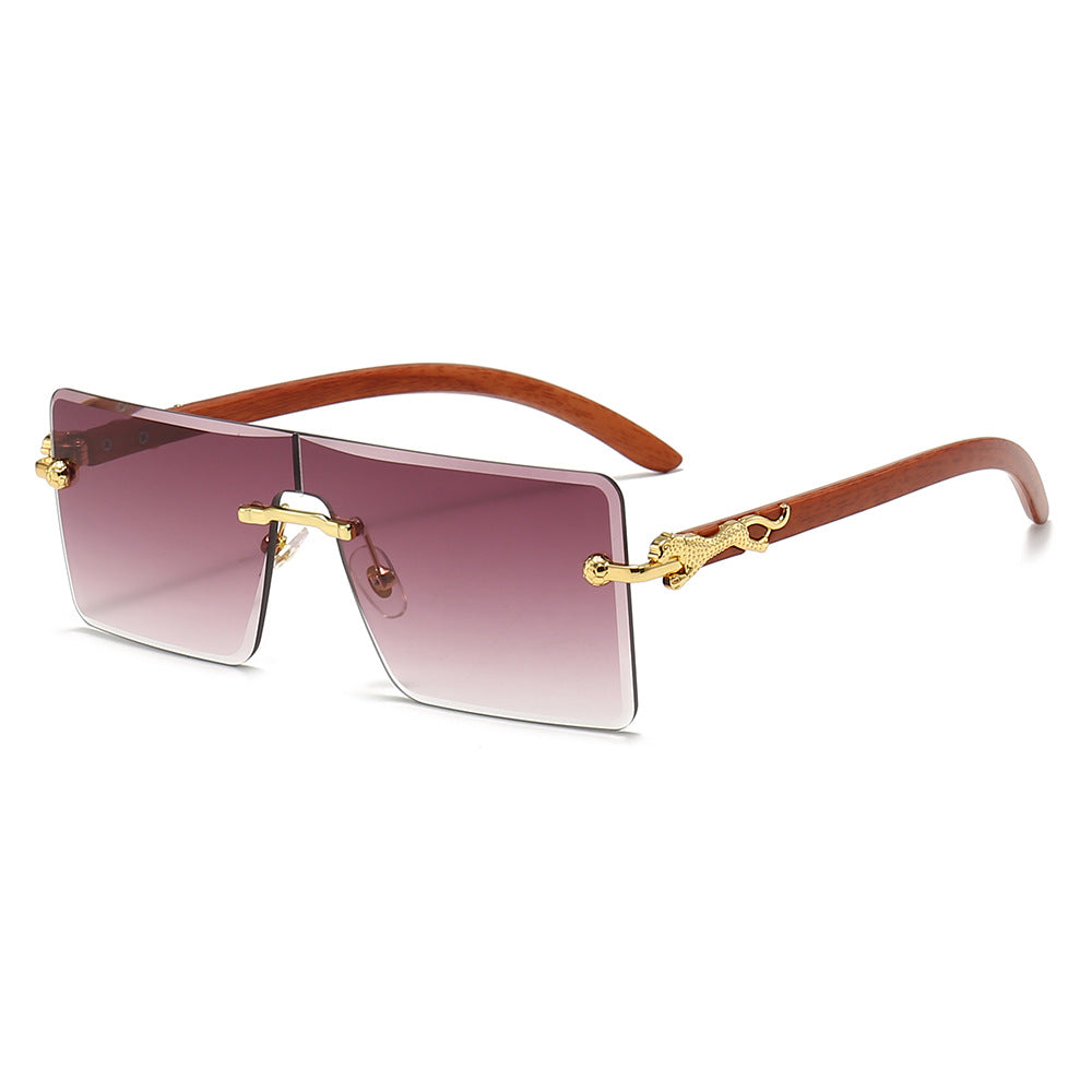 Women oversized fashionable sunglasses with luxurious wood and metal elements Stornfield